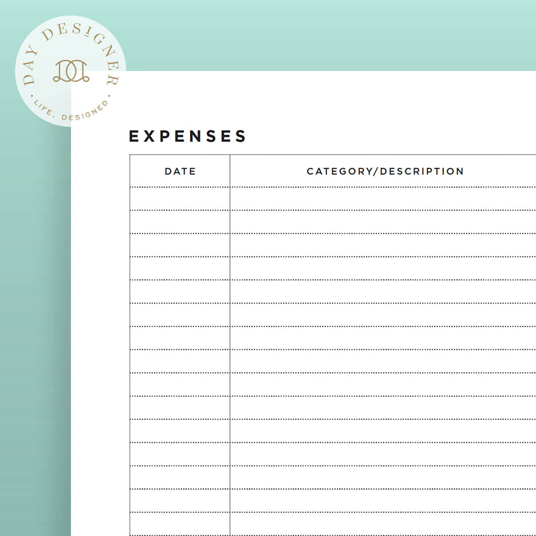 printable receipt tracker