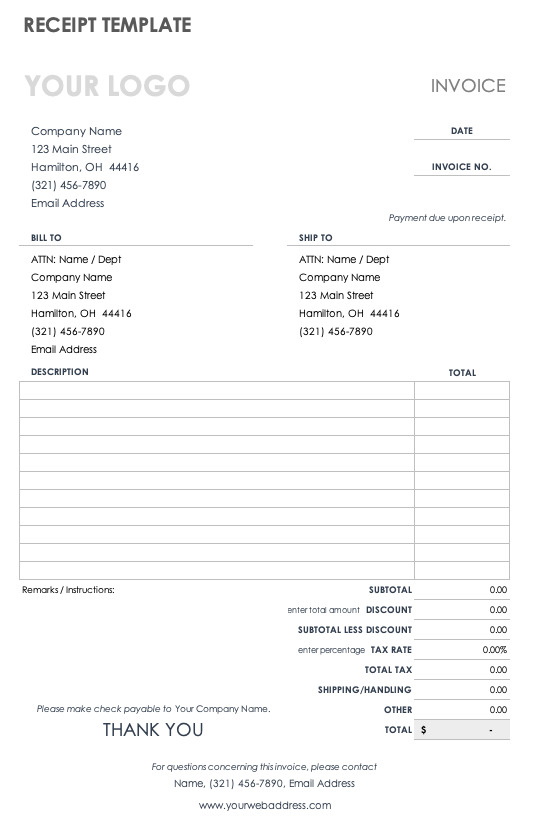 printable receipt