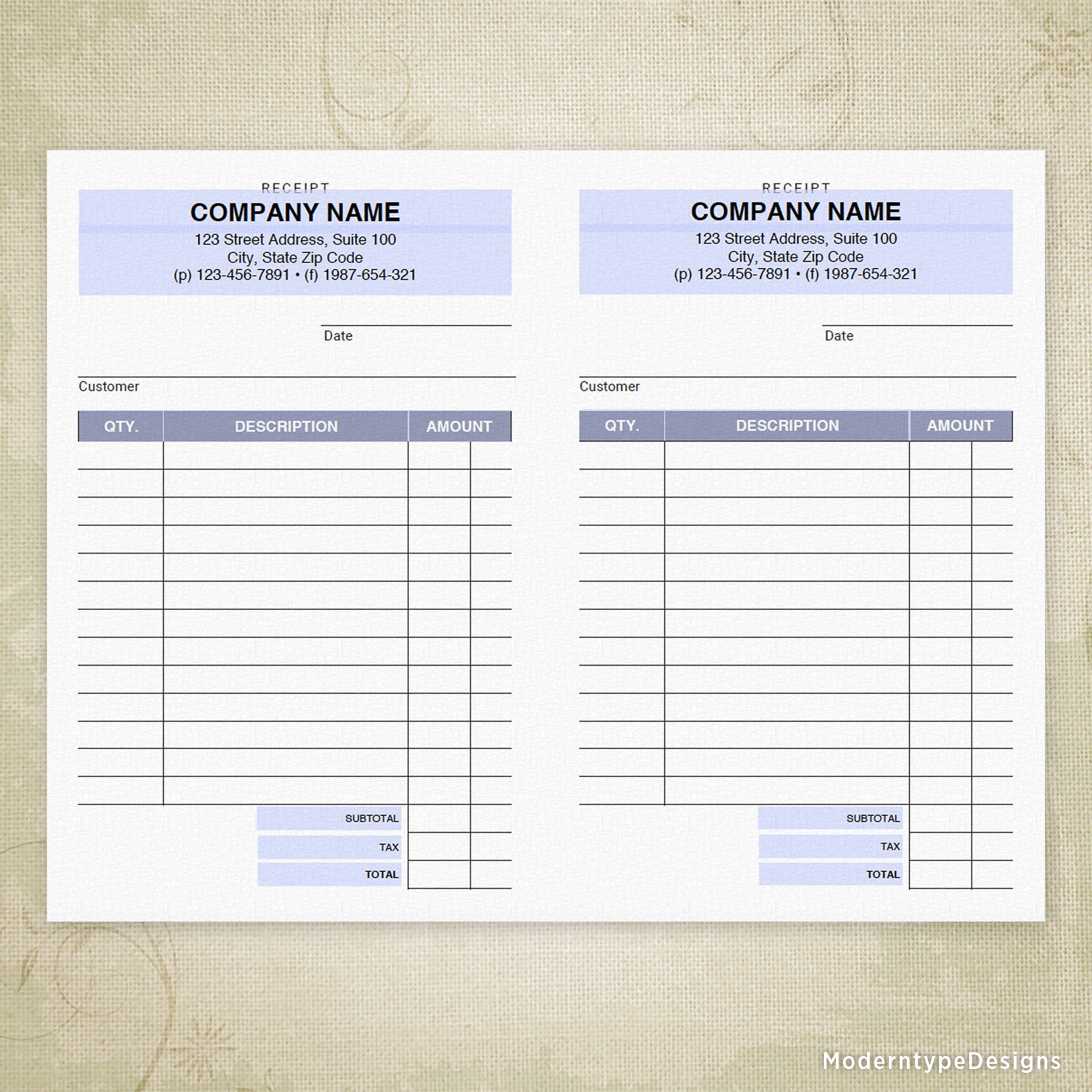 printable receipt