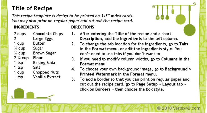printable recipe cards 3x5