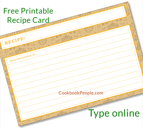 Free Recipe Cards - Cookbook People