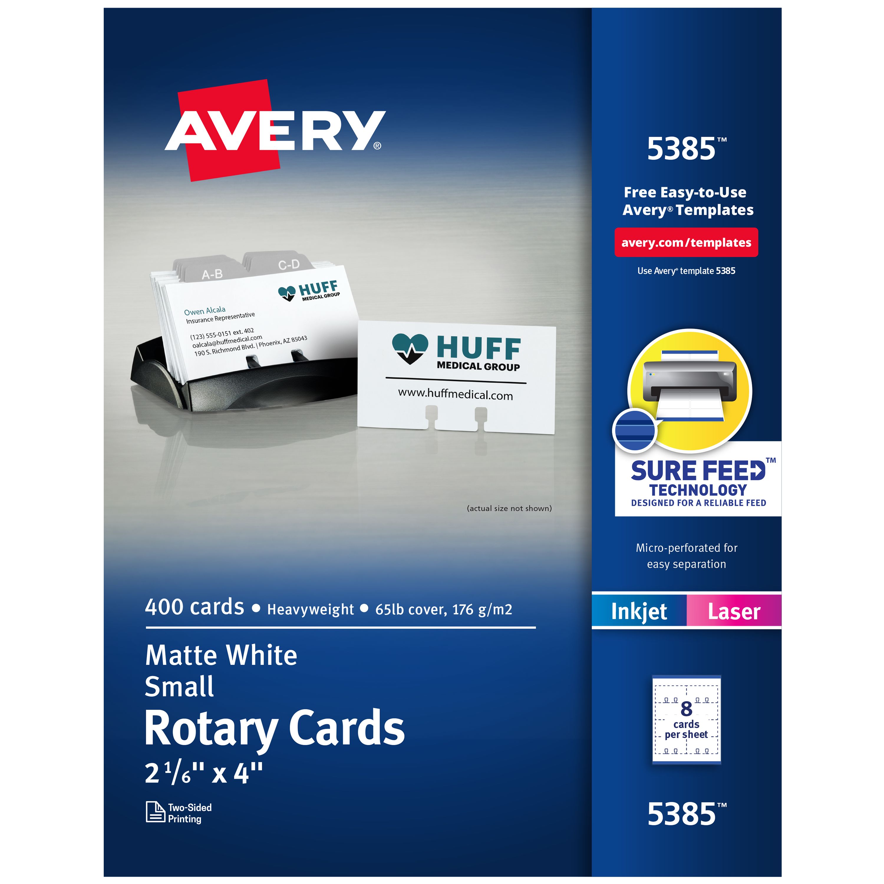 Amazon.com : Avery Printable Index Cards with Sure Feed Technology ...