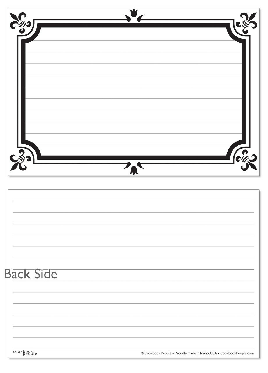 printable recipe cards black and white