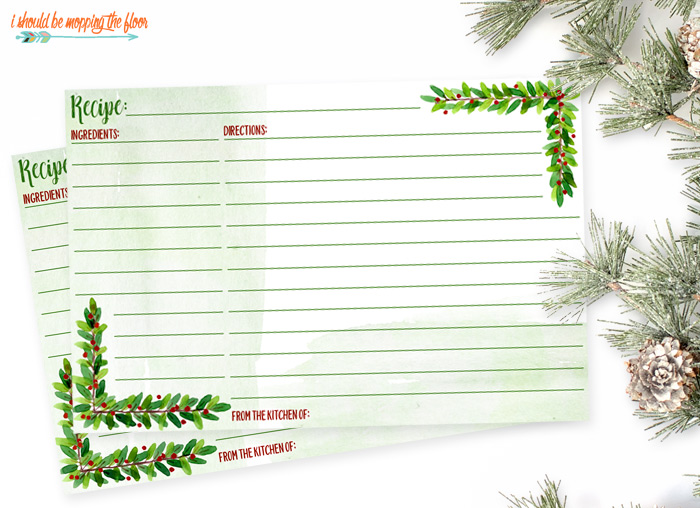 printable recipe cards for christmas