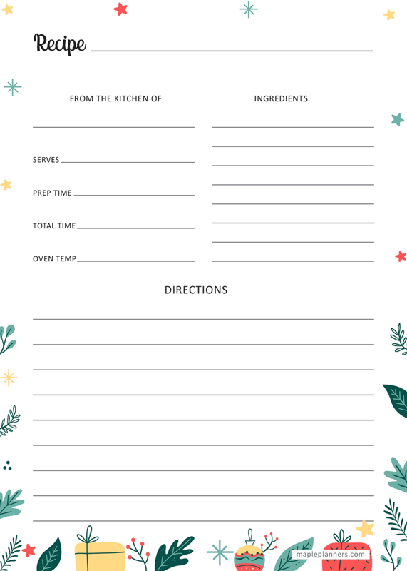 printable recipe cards for christmas