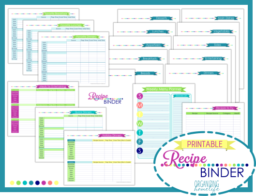 Recipe Binder Printable Kit