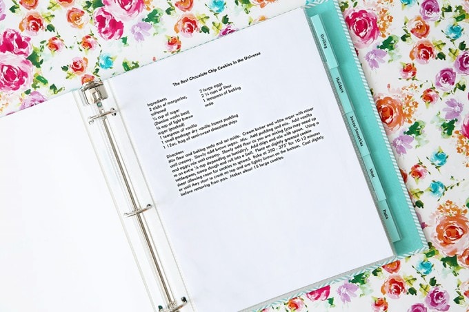 FREE Printable Recipe Binder | Abby Organizes