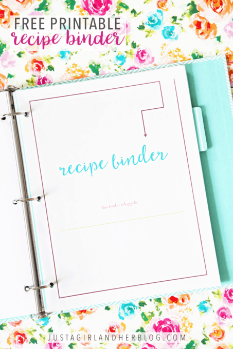 printable recipe organizer