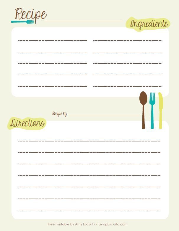Free Editable Recipe Card Templates For Microsoft Word - FREE ...