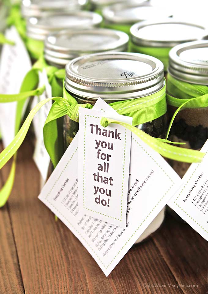 printable recipes for cookies in a jar