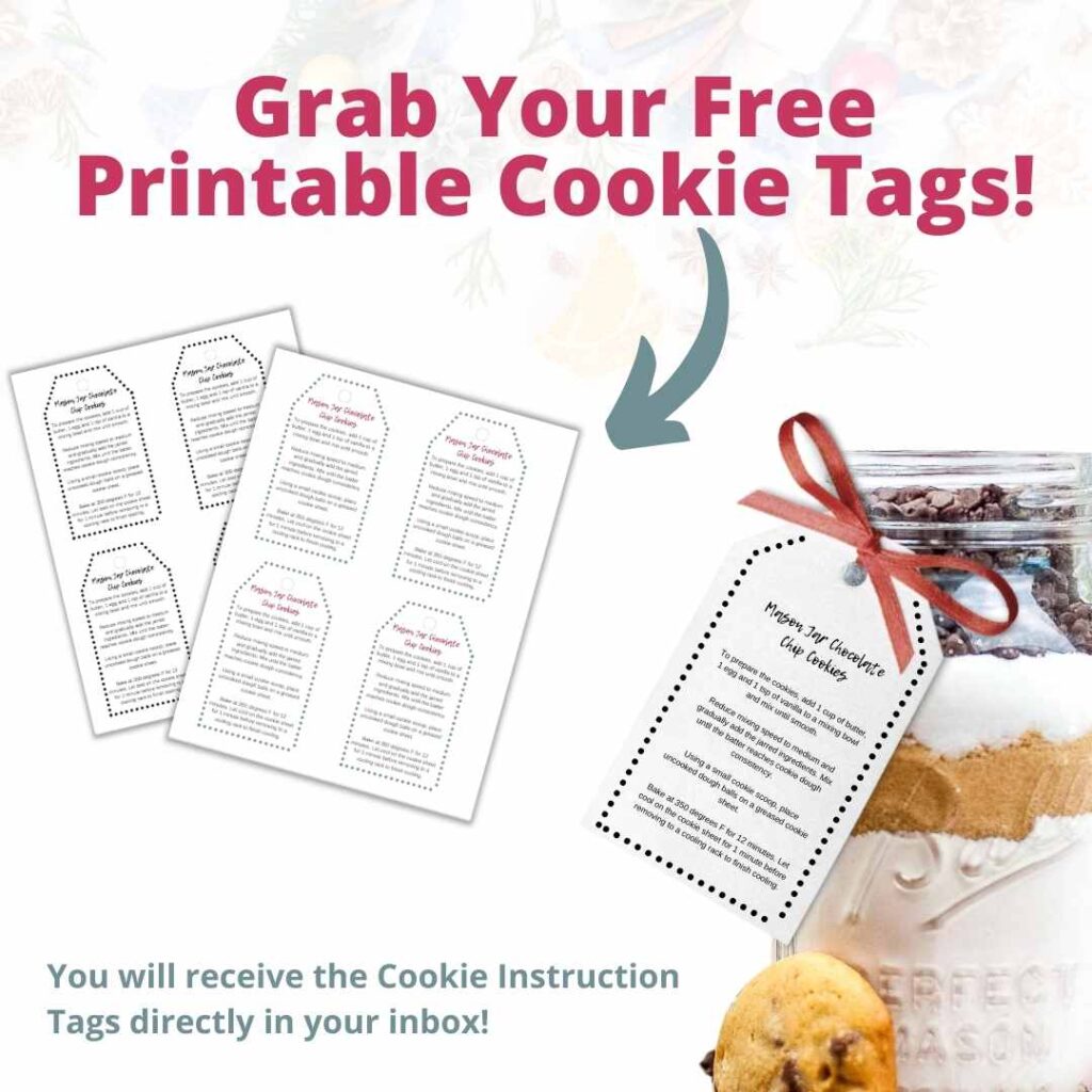 printable recipes for cookies in a jar