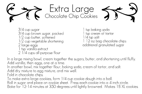 XL Chocolate Chip Cookies | Occasionally Crafty: XL Chocolate Chip ...