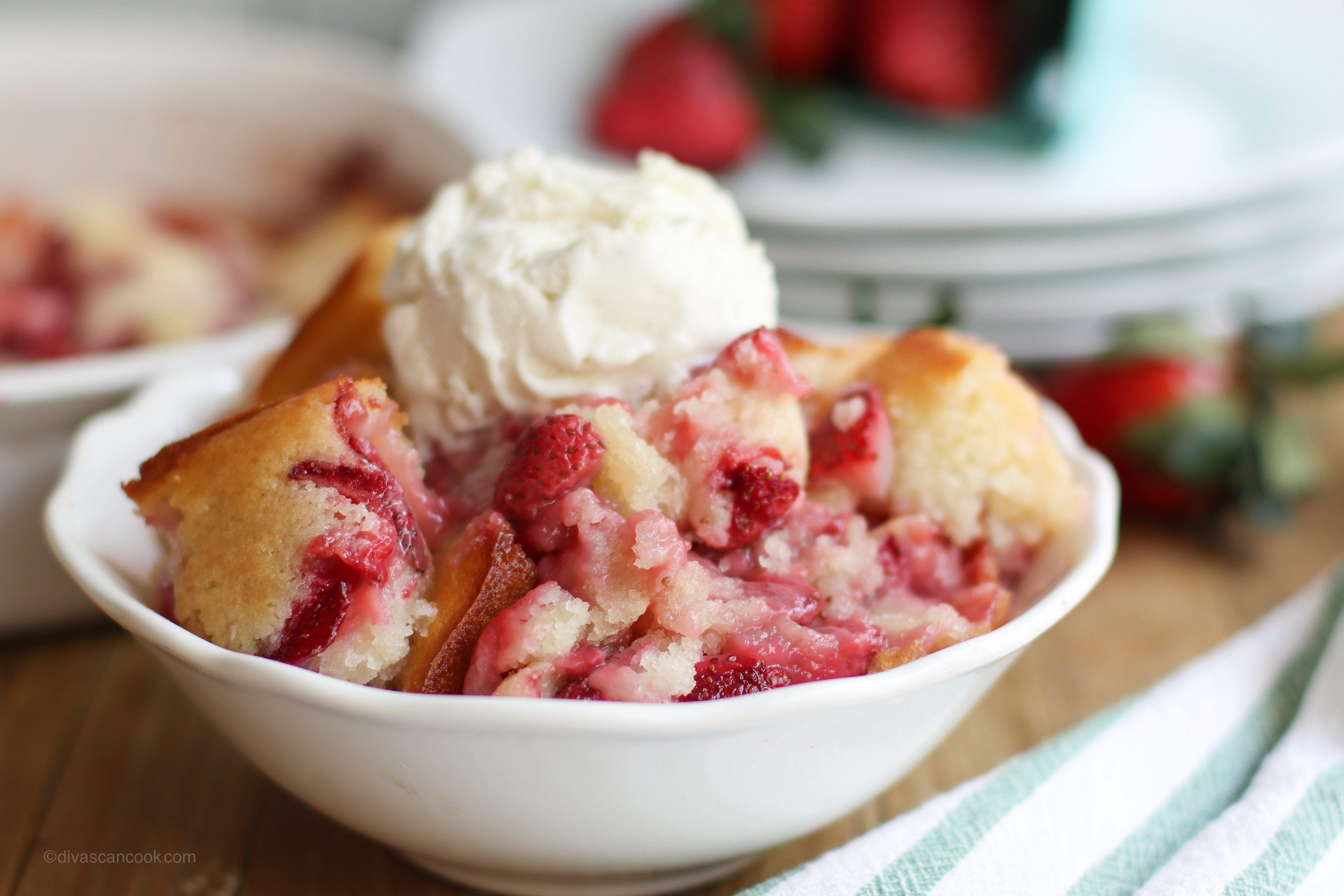 Fresh Strawberry Cobbler | Fluffy Crust + Gooey Strawberries