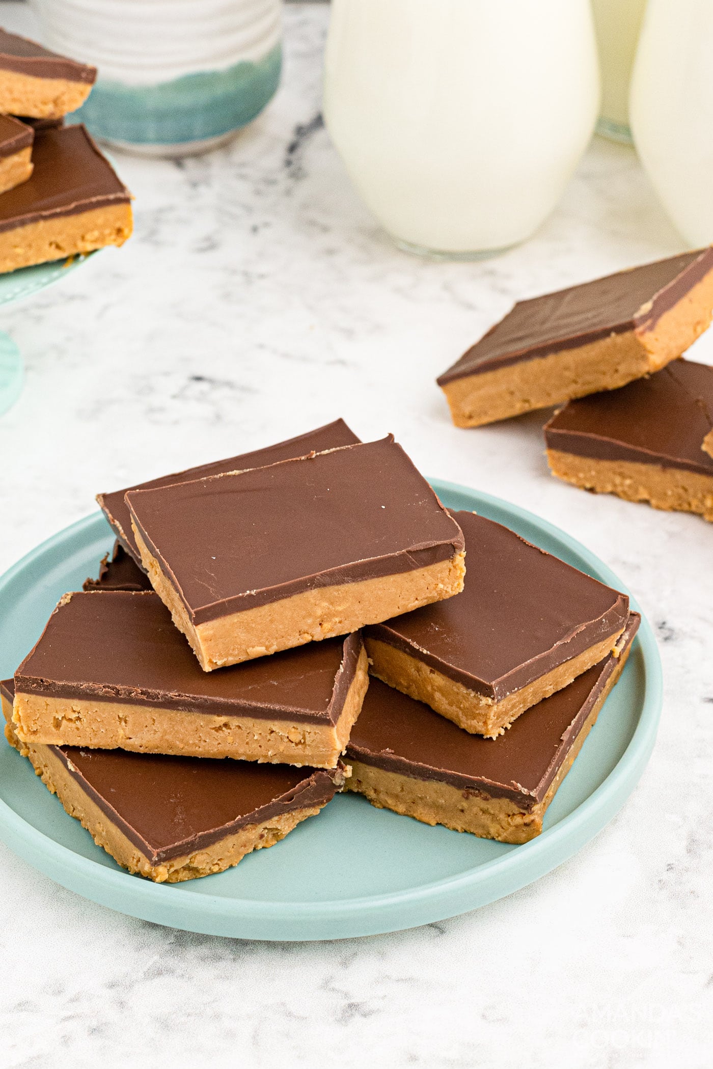 No Bake Peanut Butter Bars - Amandas Cookin - Cookies, Brownies ...
