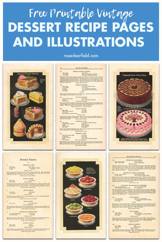 printable recipes for desserts