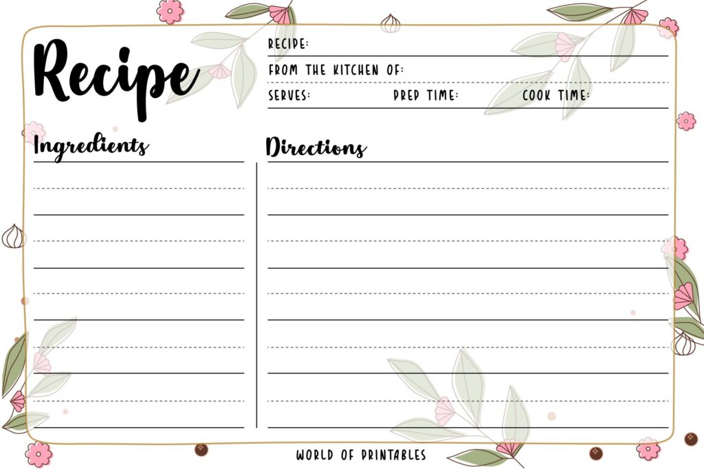 printable recipes on recipe cards