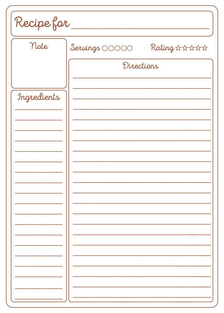 Blank Recipe Cards - 10 Free PDF Printables | Printablee