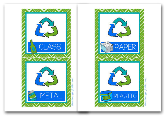 Free Printable Recycling Bin Labels | i should be mopping the floor