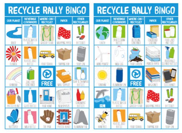 Play This Free Printable Recycle Bingo Game and Learn Amazing Facts