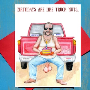 Truck nutz greeting card