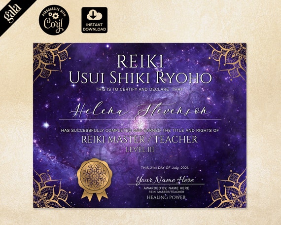 printable reiki certificates