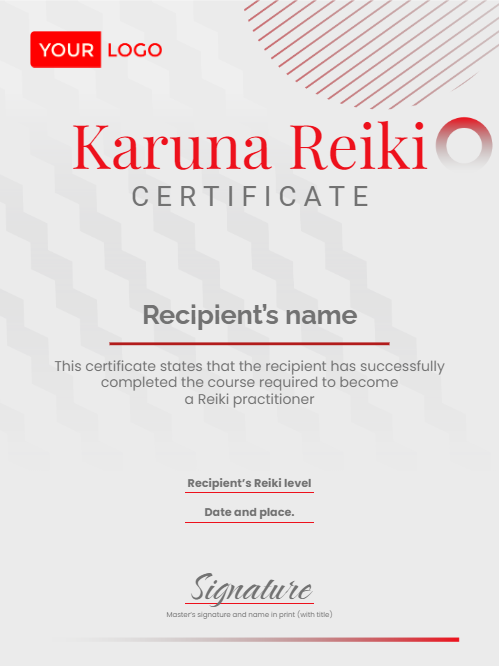 printable reiki certificates