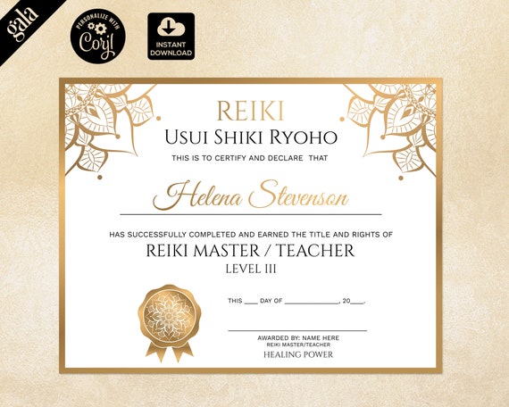 printable reiki certificates