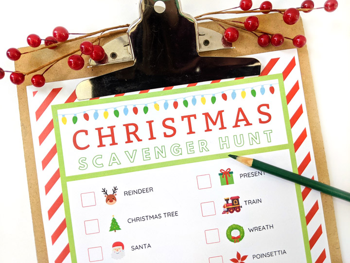 printable reindeer scavenger hunt