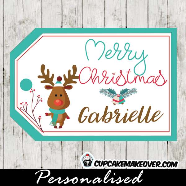 Printable Christmas Tags, Cute Little Reindeer - Cupcakemakeover