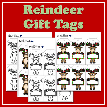 Reindeer Gift Tags - Christmas Holiday Printable
