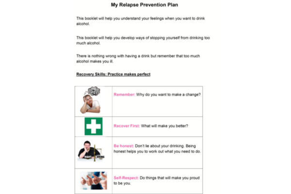 printable relapse prevention plan