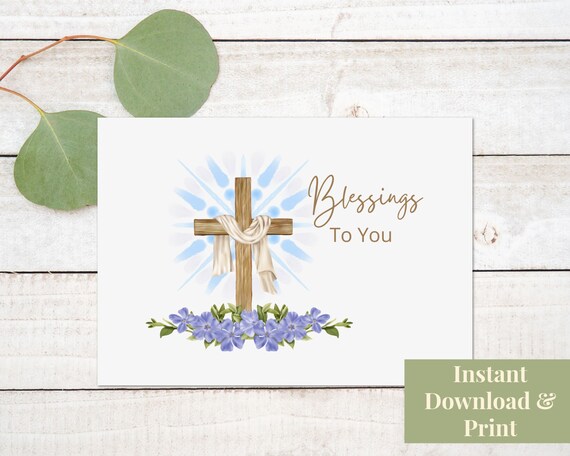 Religious Thank You Card, Printable Religious Card, Blessings to ...