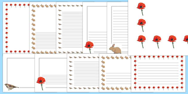 printable remembrance day writing paper
