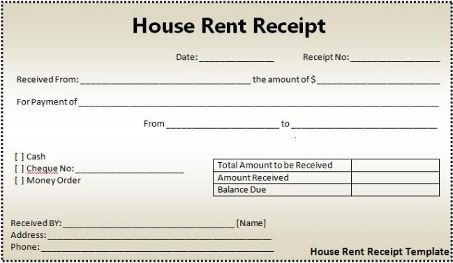 printable rent receipt for income tax purpose