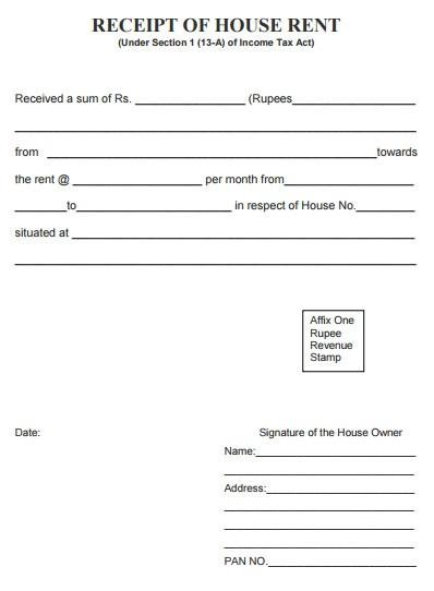 printable rent receipt for income tax purpose
