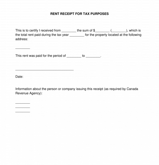 printable rent receipt for income tax purpose