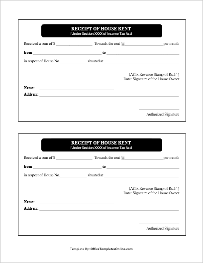 printable rent receipt for income tax purpose