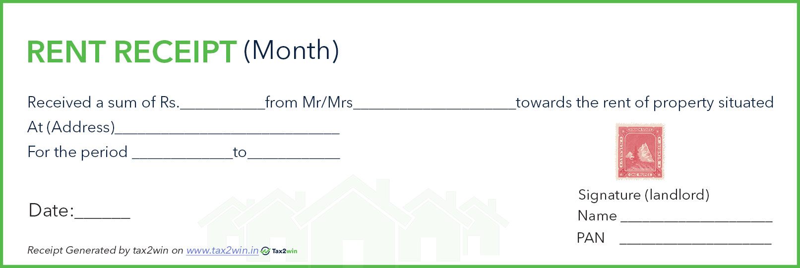 printable rent receipt for income tax purpose