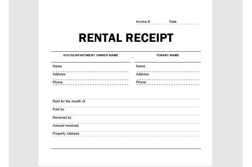 Buy Rent Receipt Template, Rent Receipt, Receipt Template, Word ...