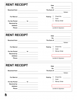 printable rent receipt template word