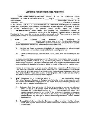 printable rental agreement california