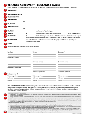 Tenancy Agreement England And Wales Pdf Download - Fill Online ...