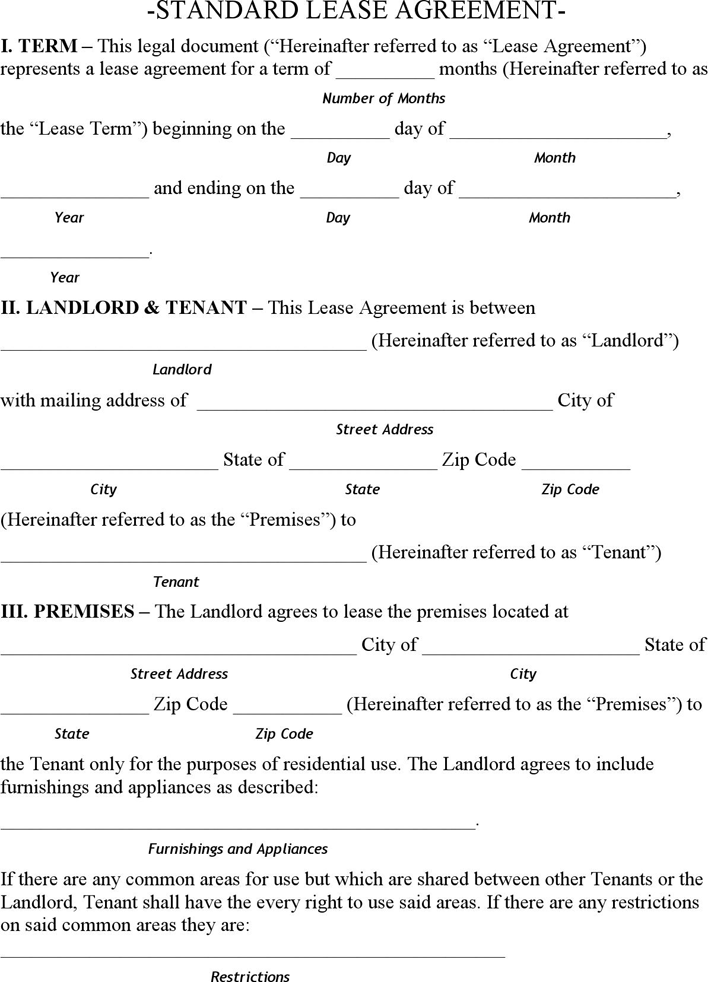 printable rental lease agreement pdf