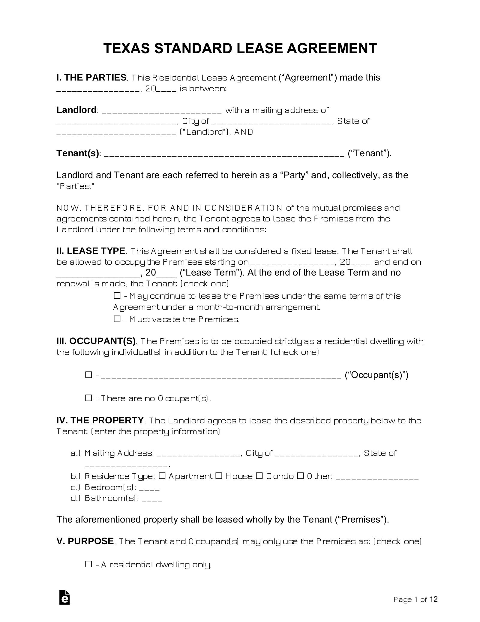 printable rental lease agreement pdf