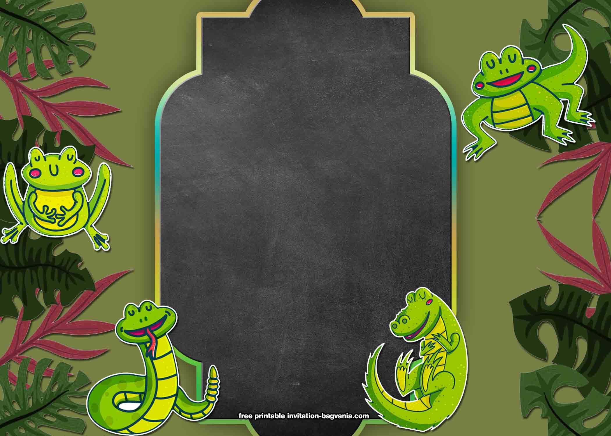 printable reptile birthday invitations