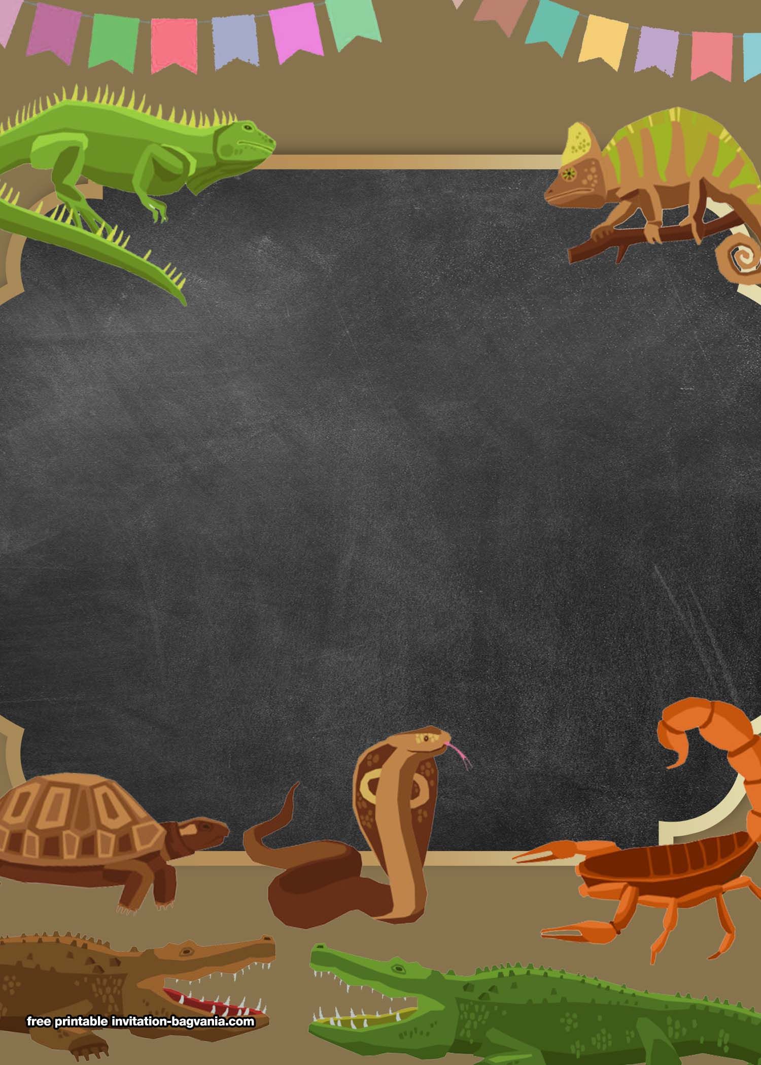 printable reptile birthday invitations