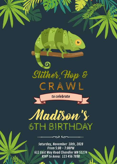 printable reptile invitations