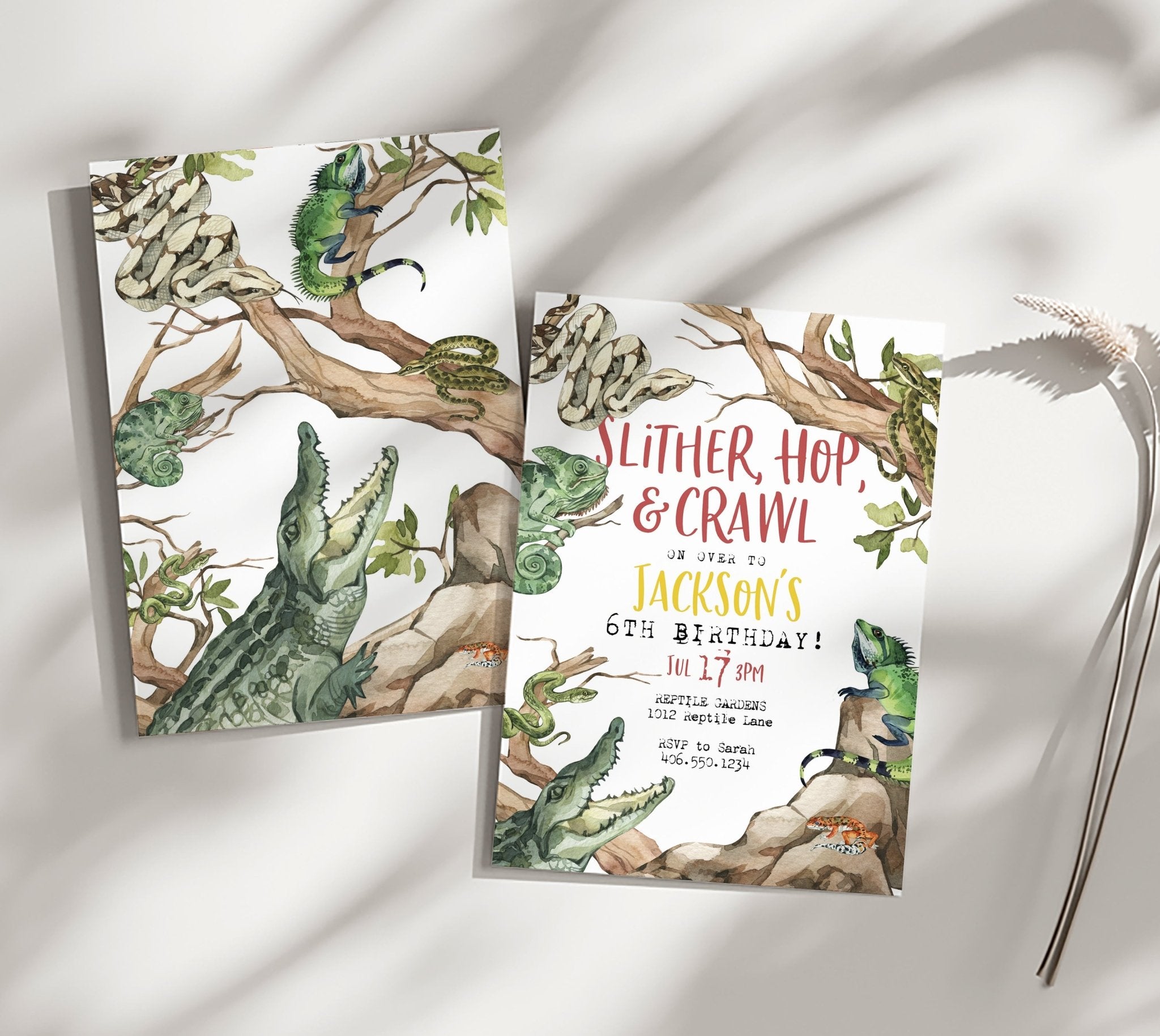 Reptile Birthday Invitation Printable Template - High Peaks ...