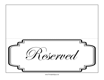 printable reserved signs for tables