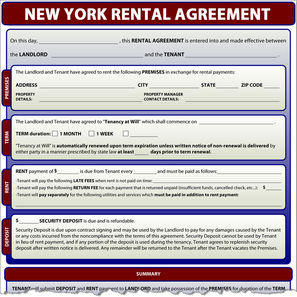 printable residential lease agreement ny